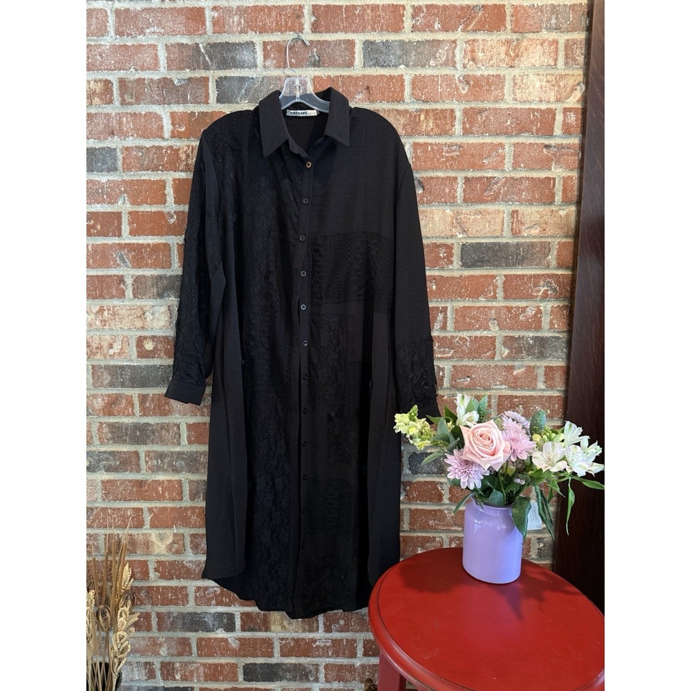 Origami Shacket Dress‎ Black XXL Patchwork Layout